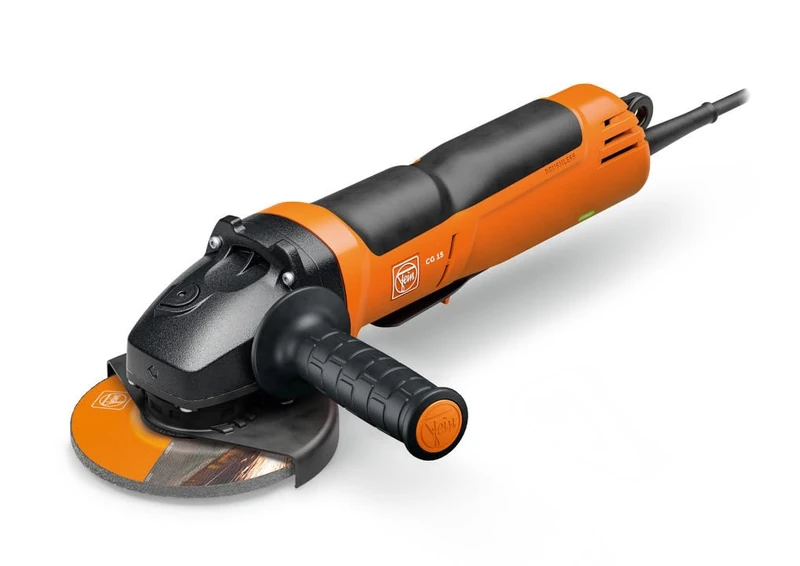 FEIN Brushless Angle Grinder CG 15-125 BLP Ø125 mm, 1050 W, Variable Speed 3800-9000 m/min, for Grinding, Loader and deburring Work. with Dead Man Switch