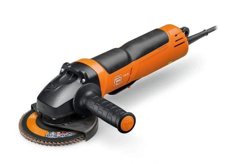 FEIN Brushless Angle Grinder CG 15-125 BLP Stainless Steel Ø125 mm, 1050 W, Variable Speed 2800-7000 m/min, for Stainless Steel Processing, with Dead Man Switch