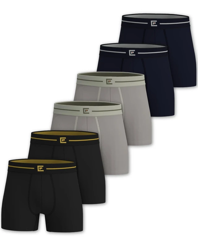 Pierre Calvini Bamboo Mens Boxers – Soft, Breathable & Anti Chafe Mens Underwear – Moisture Wicking Boxers for Men with Longer Leg & No Itchy Labels - Men's Boxer Shorts Multipack (3/6-Pack)