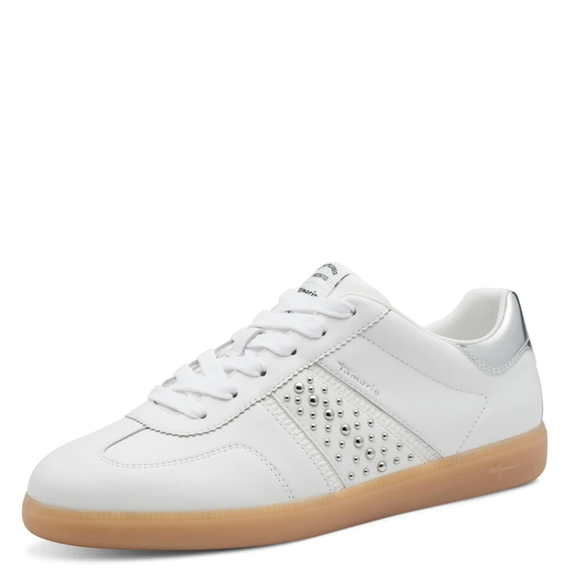 Tamaris Women Damen 1-23824-44 Sneaker, White Silver, 8 UK