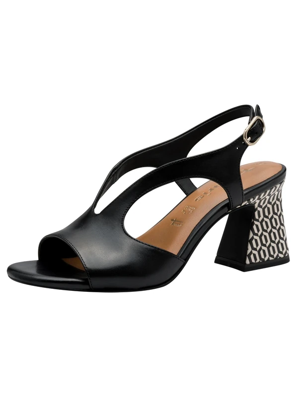 Tamaris Women’s sandal with block heel leather black 5.5 UK