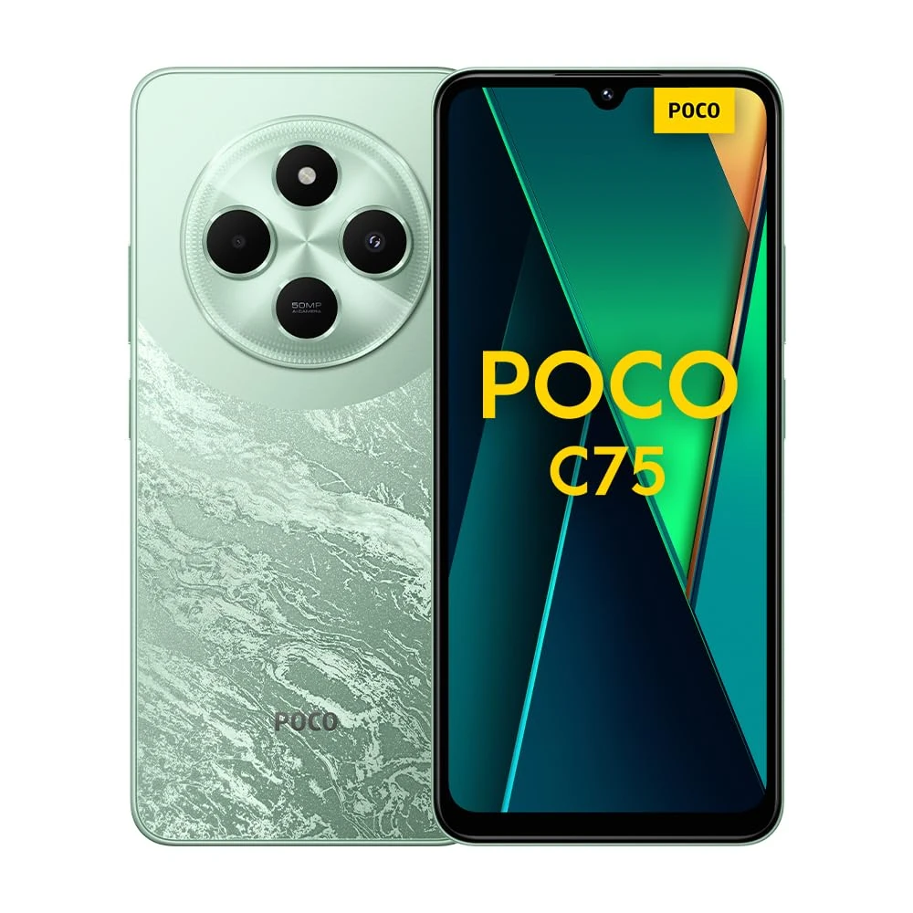 XIAOMI POCO C75 4G Green-Smartphone 6+128GB, 2.0GHz, Immersive 6.88" display, Massive 5160mAh battery, Clear 50MP AI dual camera, Powerful octa-core processor (UK Version + 2 Years Warranty)
