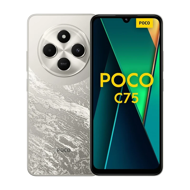 XIAOMI POCO C75 4G Golden-Smartphone 6+128GB, 2.0GHz, Immersive 6.88" display, Massive 5160mAh battery, Clear 50MP AI dual camera, Powerful octa-core processor (UK Version + 2 Years Warranty)