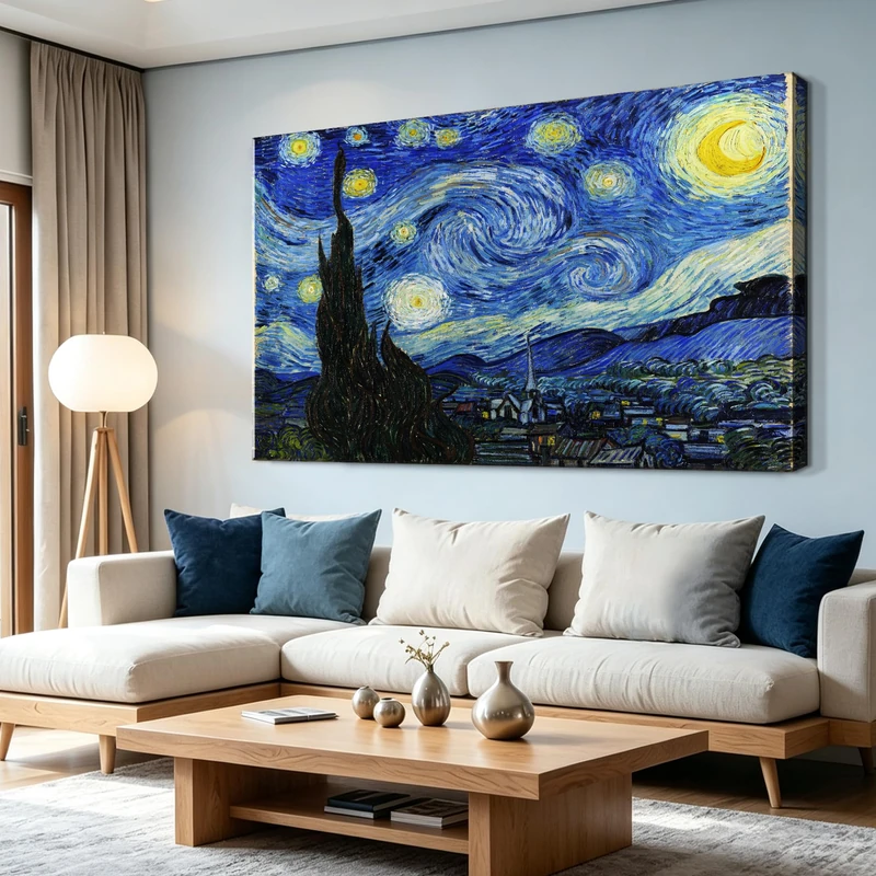weiyiart Starry Night Abstract Canvas Prints Wall Art of Van Gogh Famous Artwork Modern Gallery Artwork for Living Room Home Office Decorations 24" x 36"