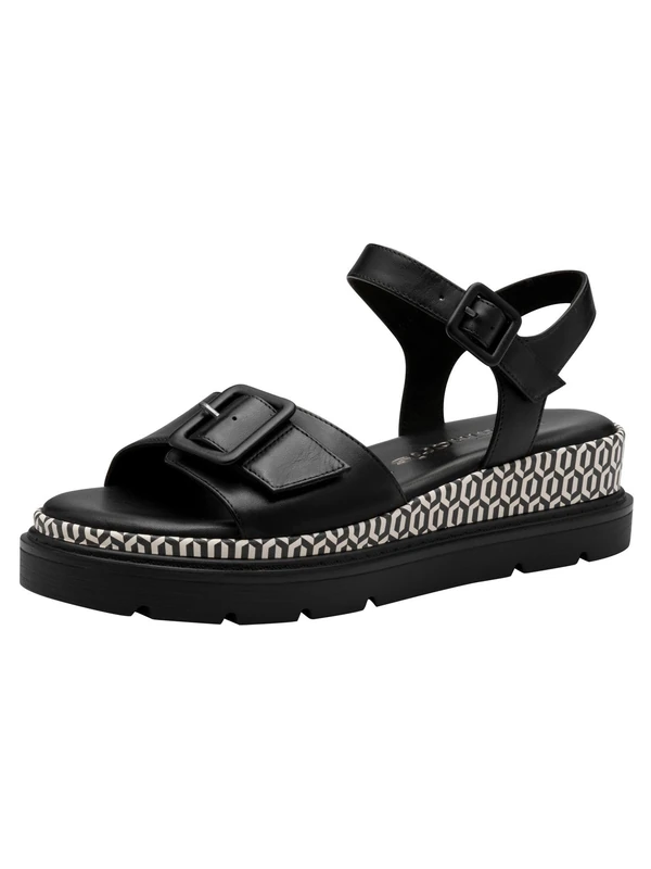 Tamaris Women 1-28723-44 Sandal, Black, 7.5 UK