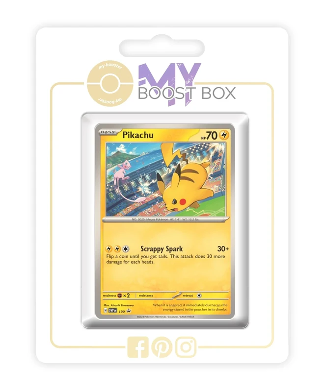 Pikachu SV190 - my-booster X Écarlate et Violet 6 - Mascarade Crépusculaire Box of 10 Pokemon French Cards