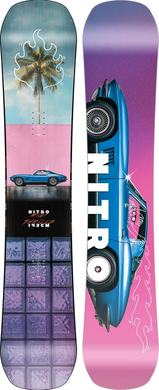 Nitro Snowboards Mini Thrills, Youth Freestyle Snowboard, Twin Snowboard, Parkboard