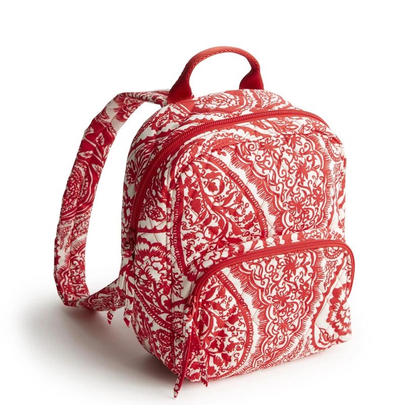 Vera Bradley Women's Premium Cotton Mini Banbury Backpack Bookbag, Paisley Key, One Size