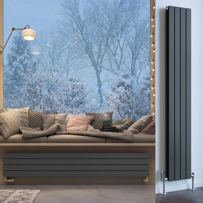 Terma Radiator (Cen./Heating), Steel, Metallic Grey, 1800h x 292w (mm) Double Panel [2776 BTUs t50]