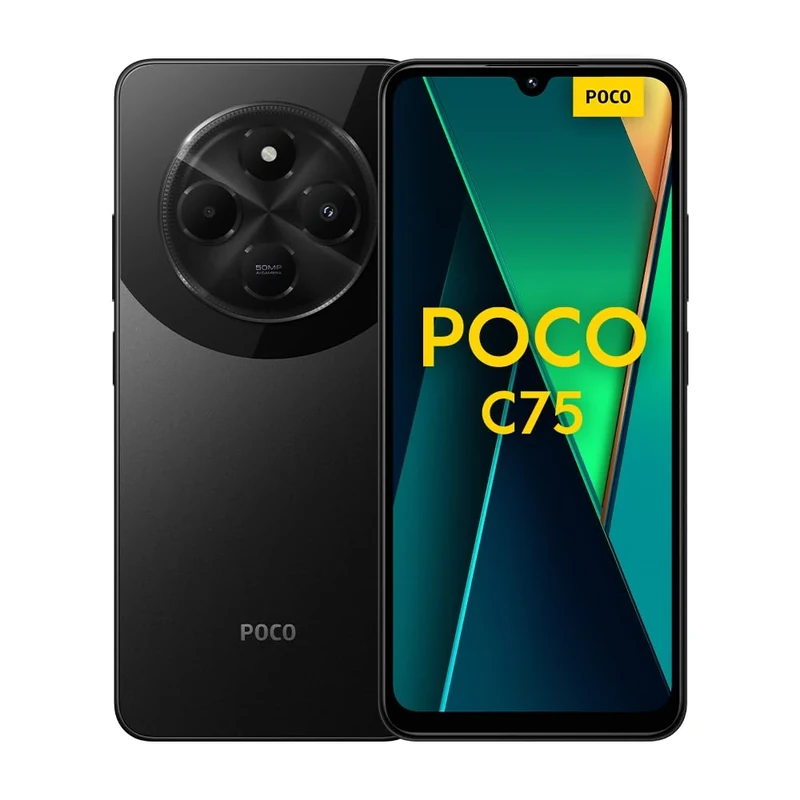 XIAOMI POCO C75 4G Black-Smartphone 6+128GB, 2.0GHz, Immersive 6.88" display, Massive 5160mAh battery, Clear 50MP AI dual camera, Powerful octa-core processor (UK Version + 2 Years Warranty)