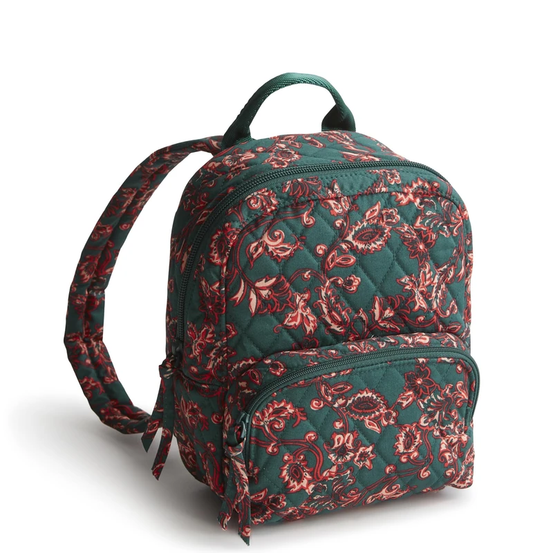 Vera Bradley Women's Cotton Mini Banbury Backpack Bookbag, Green, One Size
