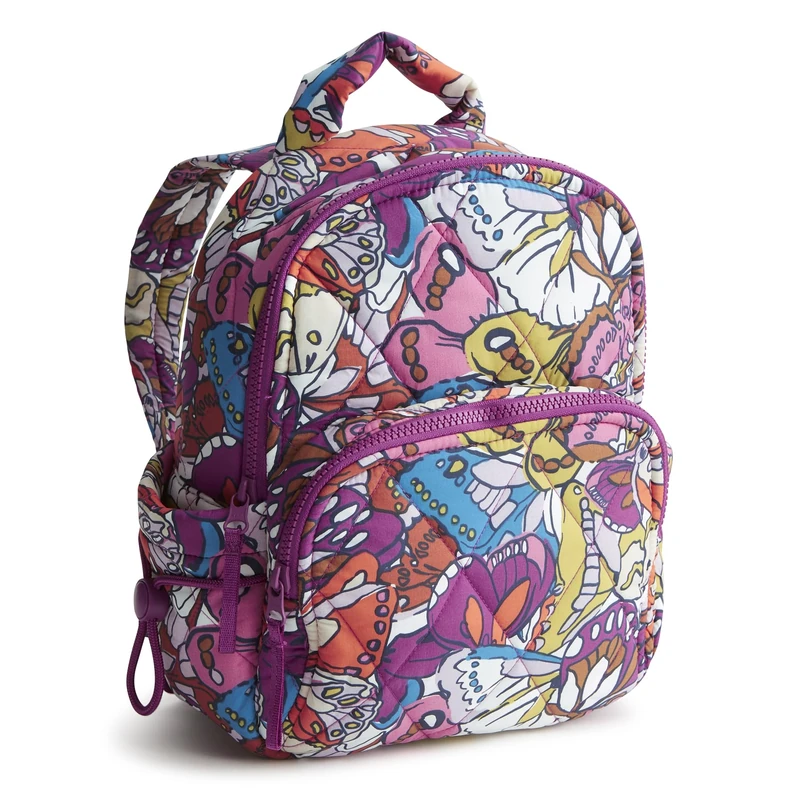 Vera Bradley Women's Featherweight Small Banbury Backpack Bookbag, Flutter, One Size