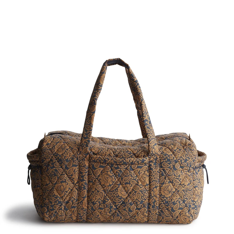 Vera Bradley Women's Nylon Large Original Duffel Travel Bag, Lotus Montage Roasted Pecan, One Size