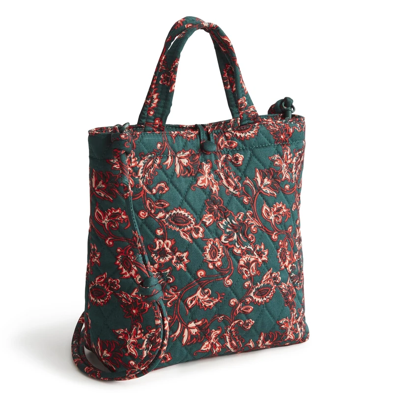 Vera Bradley Women's Premium Cotton Mini Original Tote Handbag, Victorian Vines, One Size