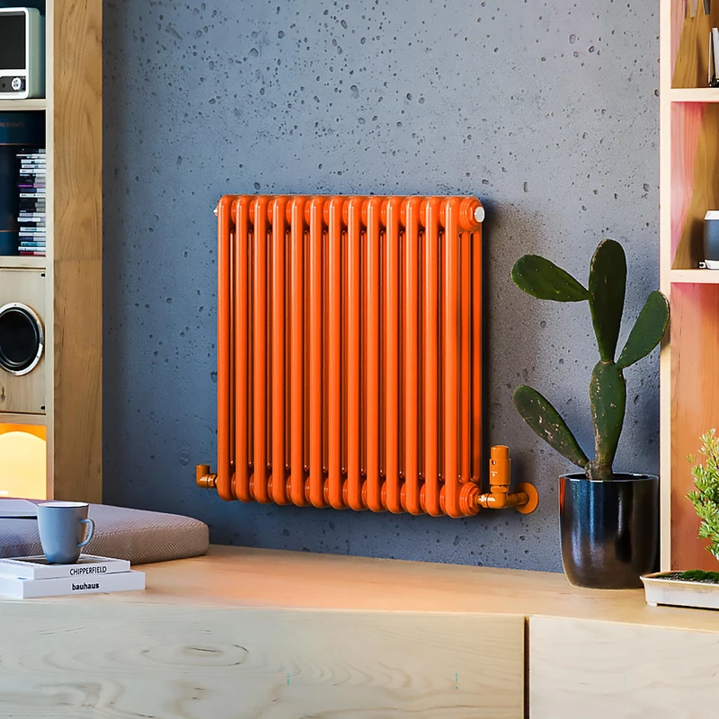 Terma Radiator (Cen./Heating), Steel, Orange (RAL 2004), 600h x 609w (mm) 3 Columns deep [2660 BTUs t50]