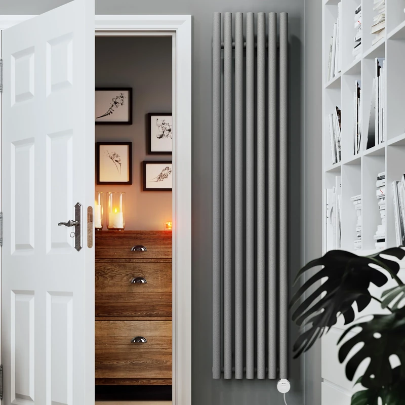 Terma Electric Radiator, Steel, Salt n Pepper, 1800h x 370w (mm) [0.8kw]