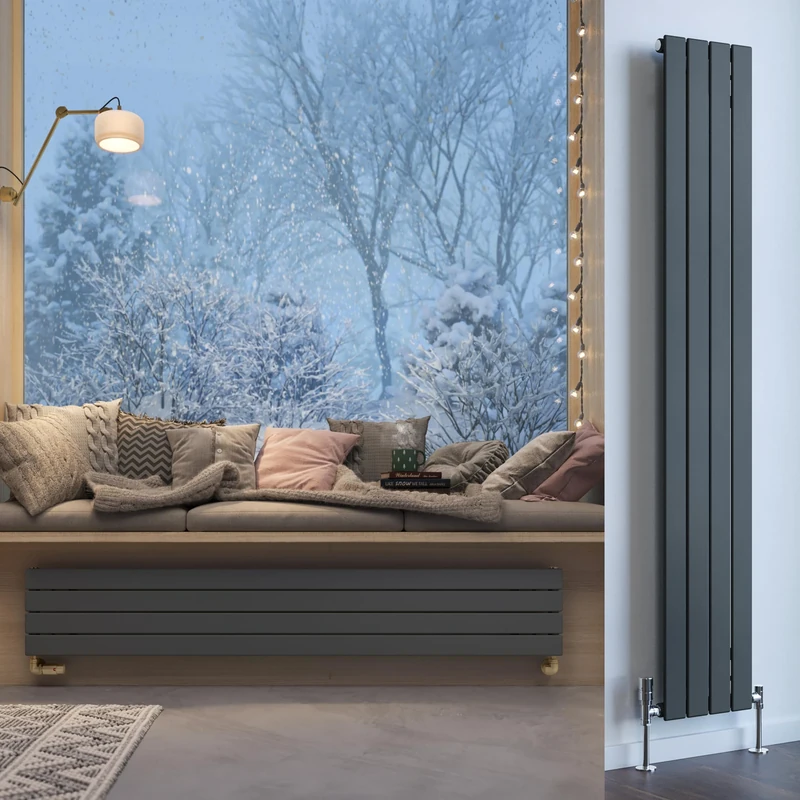 Terma Radiator (Cen./Heating), Steel, Metallic Grey, 1800h x 292w (mm) Single Panel [1780 BTUs t50]