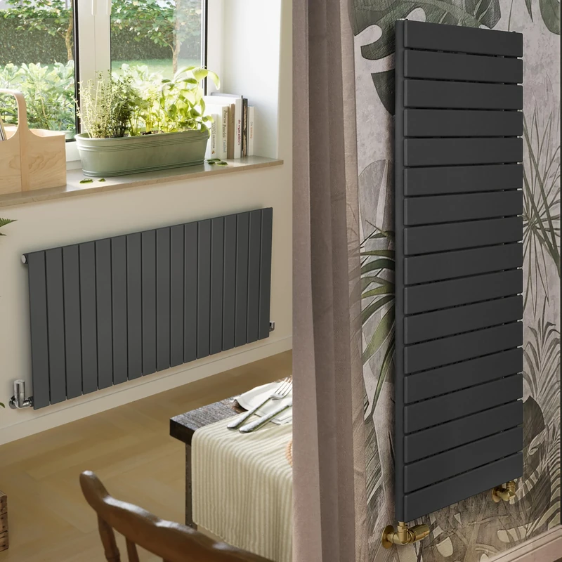 Terma Radiator (Cen./Heating), Steel, Metallic Grey, 600h x 1254w (mm) Single Panel [2939 BTUs t50]