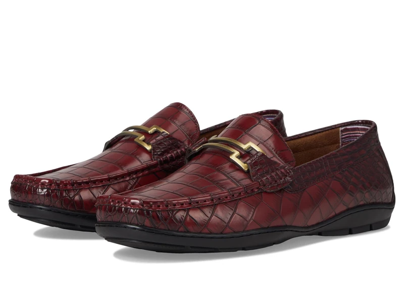 Stacy Adams Men's Embrey Moc Toe Driver Loafer, Wine, 15