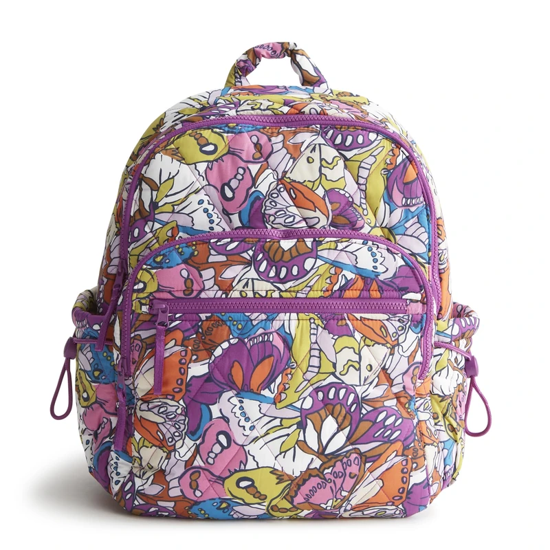 Vera Bradley Women's Featherweight Bancroft Backpack Bookbag, Flutter, One Size