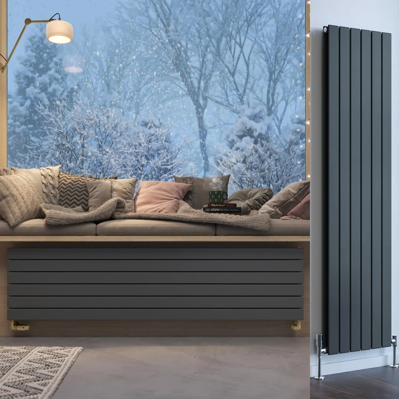 Terma Radiator (Cen./Heating), Steel, Metallic Grey, 1800h x 440w (mm) Double Panel [4167 BTUs t50]