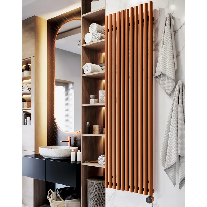 Terma Electric Radiator, Steel, True Copper, 2000h x 590w (mm) [1.5kw]