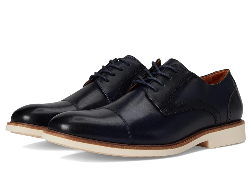Stacy Adams Mens Wesbridge Cap Toe Lace Up, Navy, 11 Wide