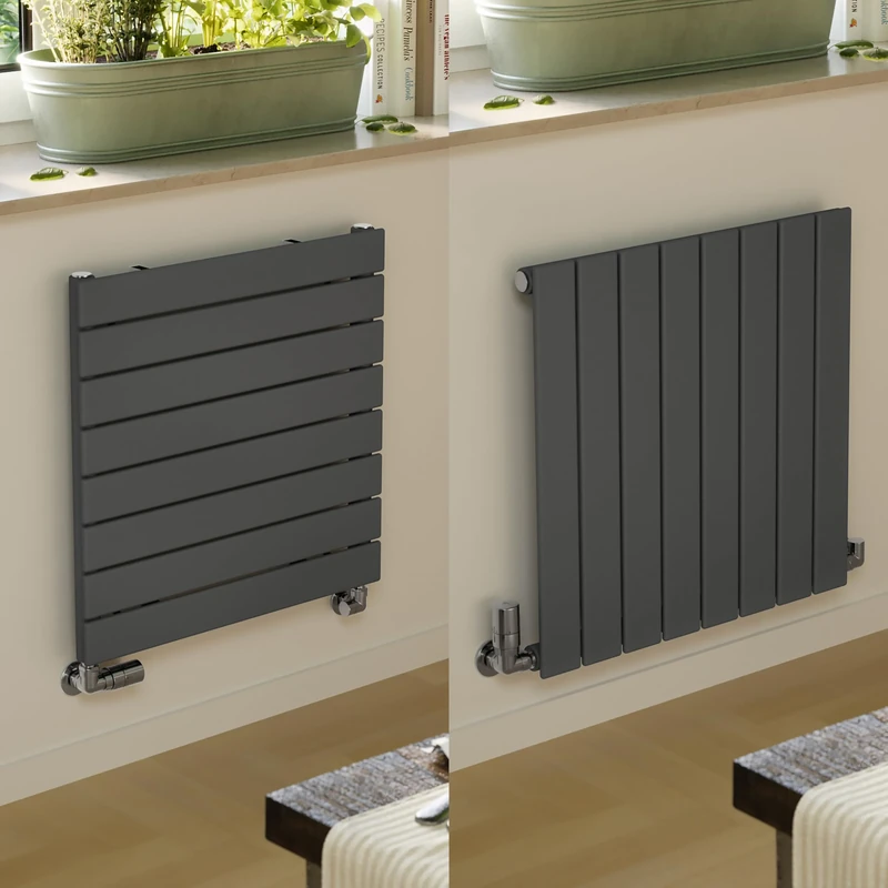 Terma Radiator (Cen./Heating), Steel, Metallic Grey, 600h x 588w (mm) Single Panel [1384 BTUs t50]