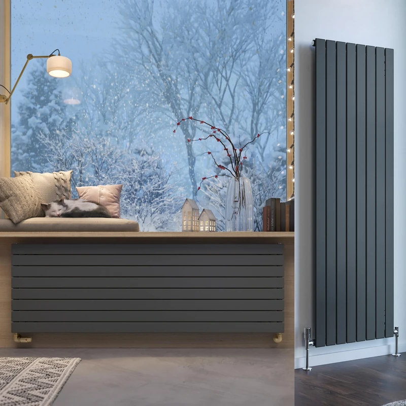 Terma Radiator (Cen./Heating), Steel, Metallic Grey, 1800h x 588w (mm) Single Panel [3560 BTUs t50]