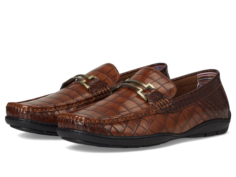 Stacy Adams Men's Embrey Moc Toe Driver Loafer, Cognac, 8 UK