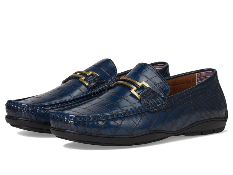 Stacy Adams Men's Embrey Moc Toe Driver Loafer, Navy, 13 UK