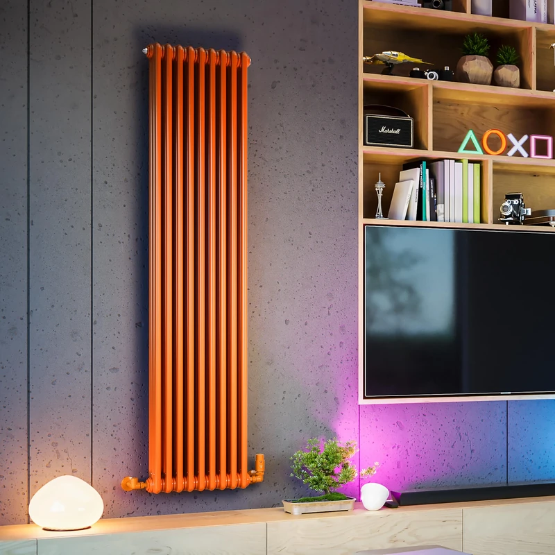 Terma Radiator (Cen./Heating), Steel, Orange (RAL 2004), 1800h x 429w (mm) 3 Columns deep [5156 BTUs t50]