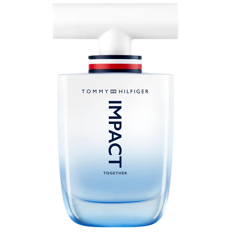 Tommy Hilfiger - Impact Together Eau de Toilette 100 ml - Perfume for Men - Woody Aquatic Fragrance - Woody and Mineral Notes - White Glass Bottle with Blue Gradient