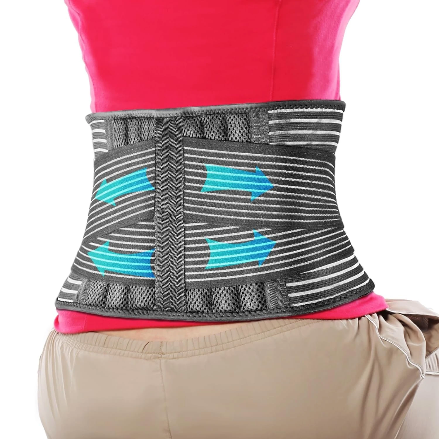 BEBSR Back Brace for Men and Women, Adjustable Lumbar Support Belt for Lower Back Pain, Herniated Disc, Sciatica, Scoliosis, Breathable Mesh (Small/Mudium)