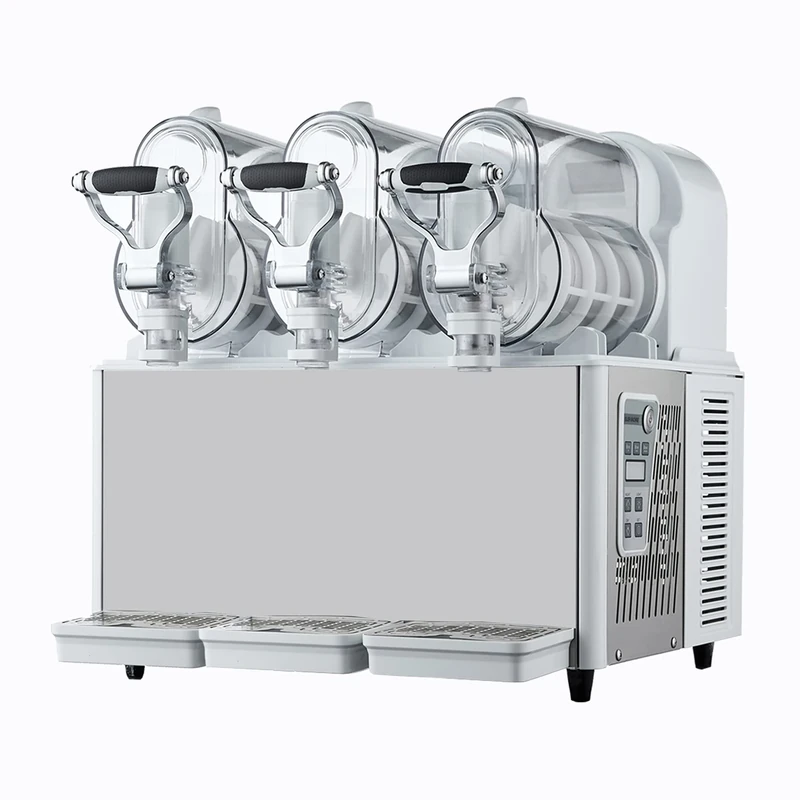 SmPinnaA 3/6/9L Commercial Ice Slushy Machine, -2~-7℃ Ice Slushie Making Machine, Ice Cream Maker with LED Display for Restuarant, CE/FCC,Silver-9L