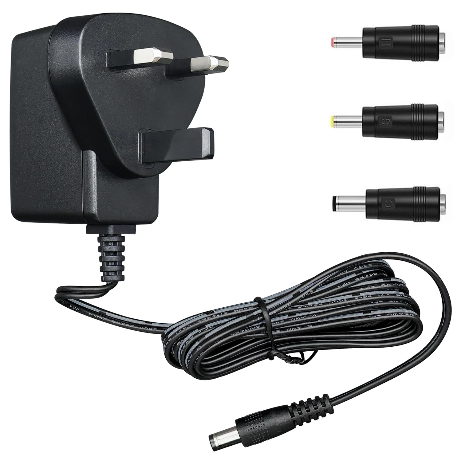 ANLINK 5V 1A/1000mA Power Supply Adapter, AC 100-240V 50/60Hz to DC 5V 1A 5W Wall Plug, Center Positive, 1.8M Long Cable for Stable and Flexible Use, 3 Adapter Tips Included, UKCA Certification