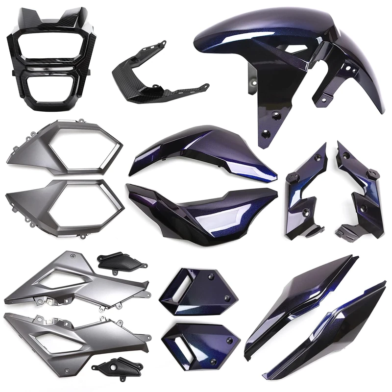 Mokuo Motorcycle Fairing Kit in ABS Material Compatible with Honda Grom Msx 125 SF 2017-2020, Purple Color with Chromatic Effect