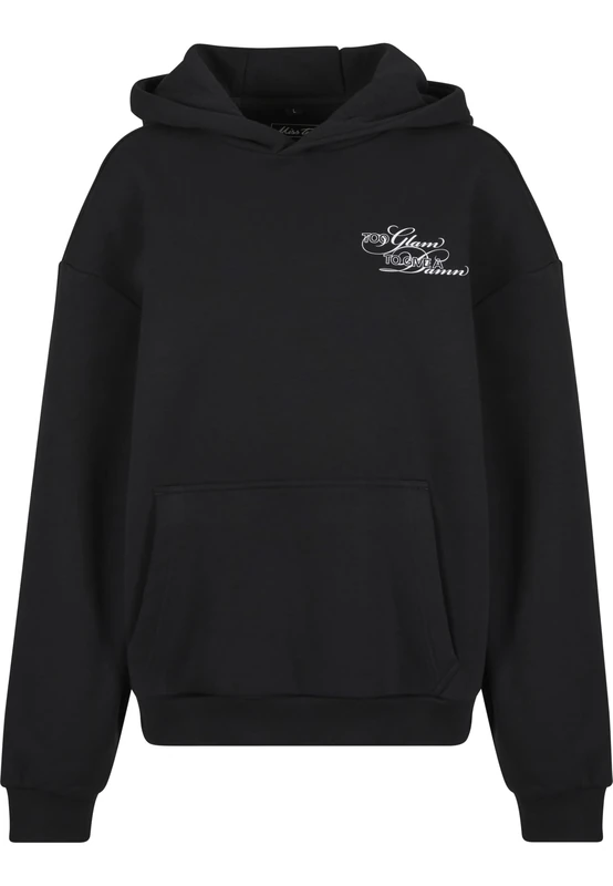 Miss Tee Give A Damn Ladies Fluffy Hoody, black, 4XL