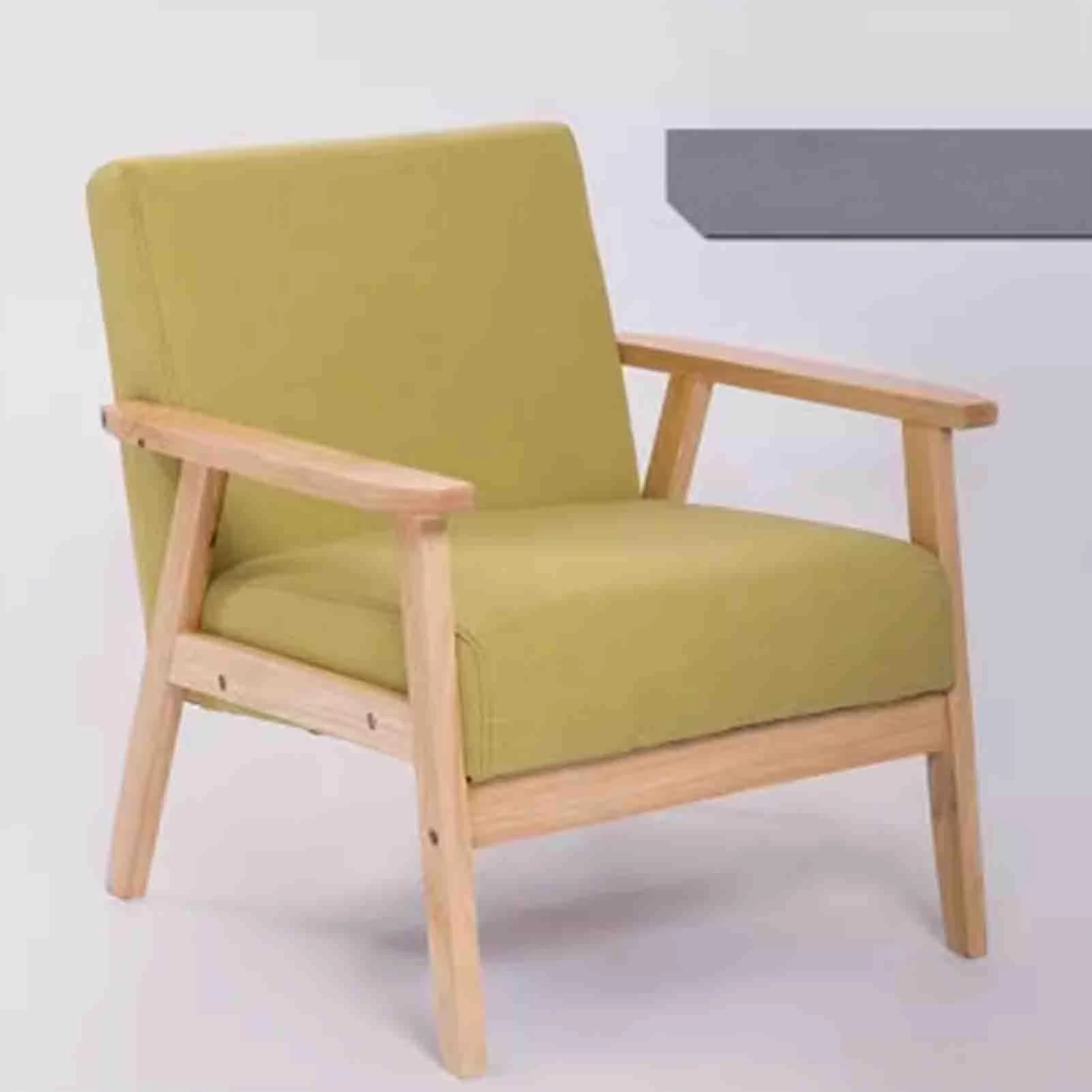 BEDOIN Mid-Century Accent Chair Modern Retro Leisure Chair, Solid Wood Frame Arm Chair, Single Sofa Armchair for Living Room Bedroom Balcony Studio E