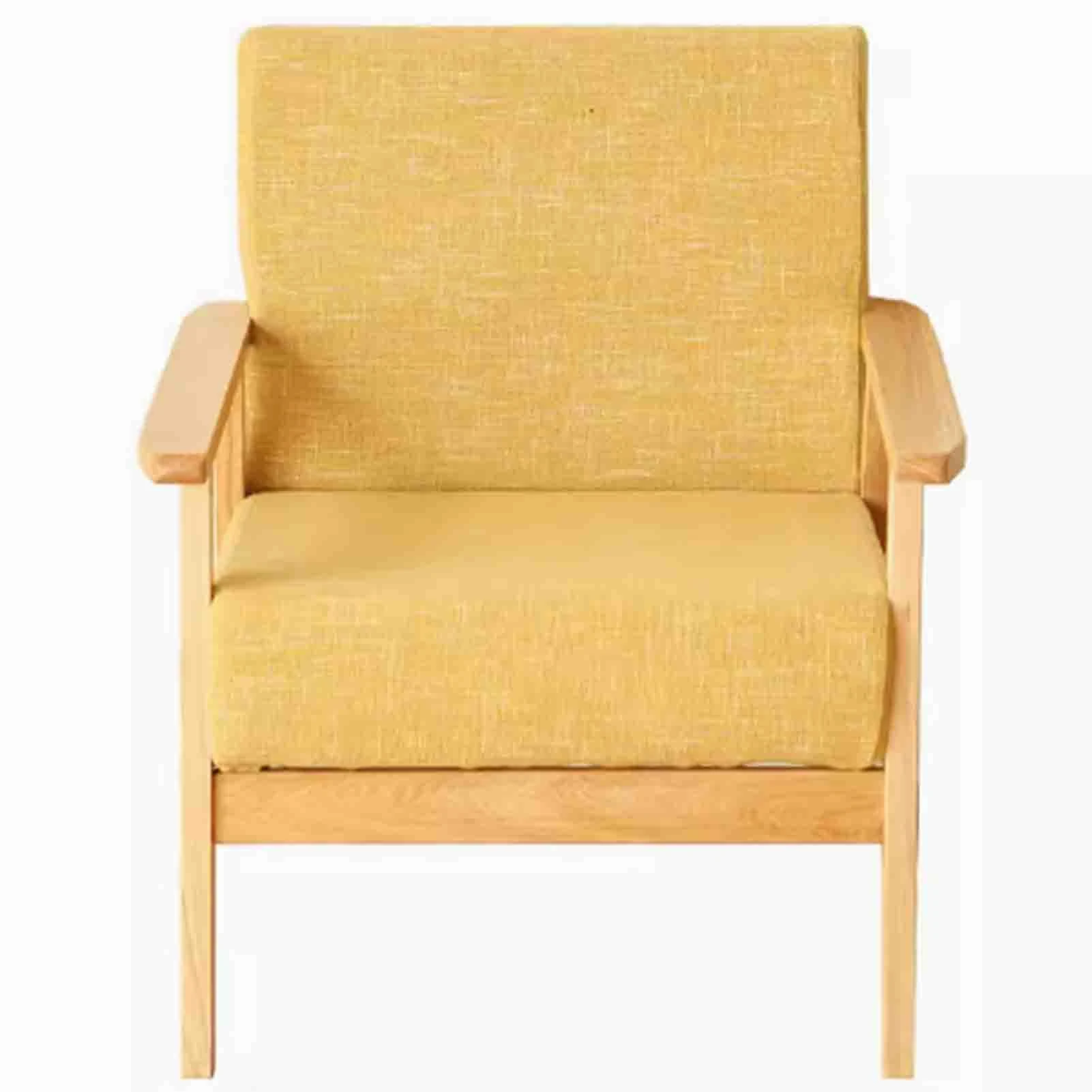 BEDOIN Mid-Century Accent Chair Modern Retro Leisure Chair, Solid Wood Frame Arm Chair, Single Sofa Armchair for Living Room Bedroom Balcony Studio D