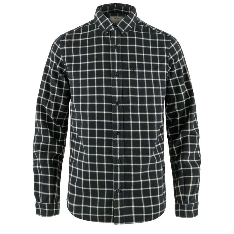 FJALLRAVEN 82979-555-113 Övik Flannel Shirt M T-Shirt Men's Dark Navy-Chalk White Size XL
