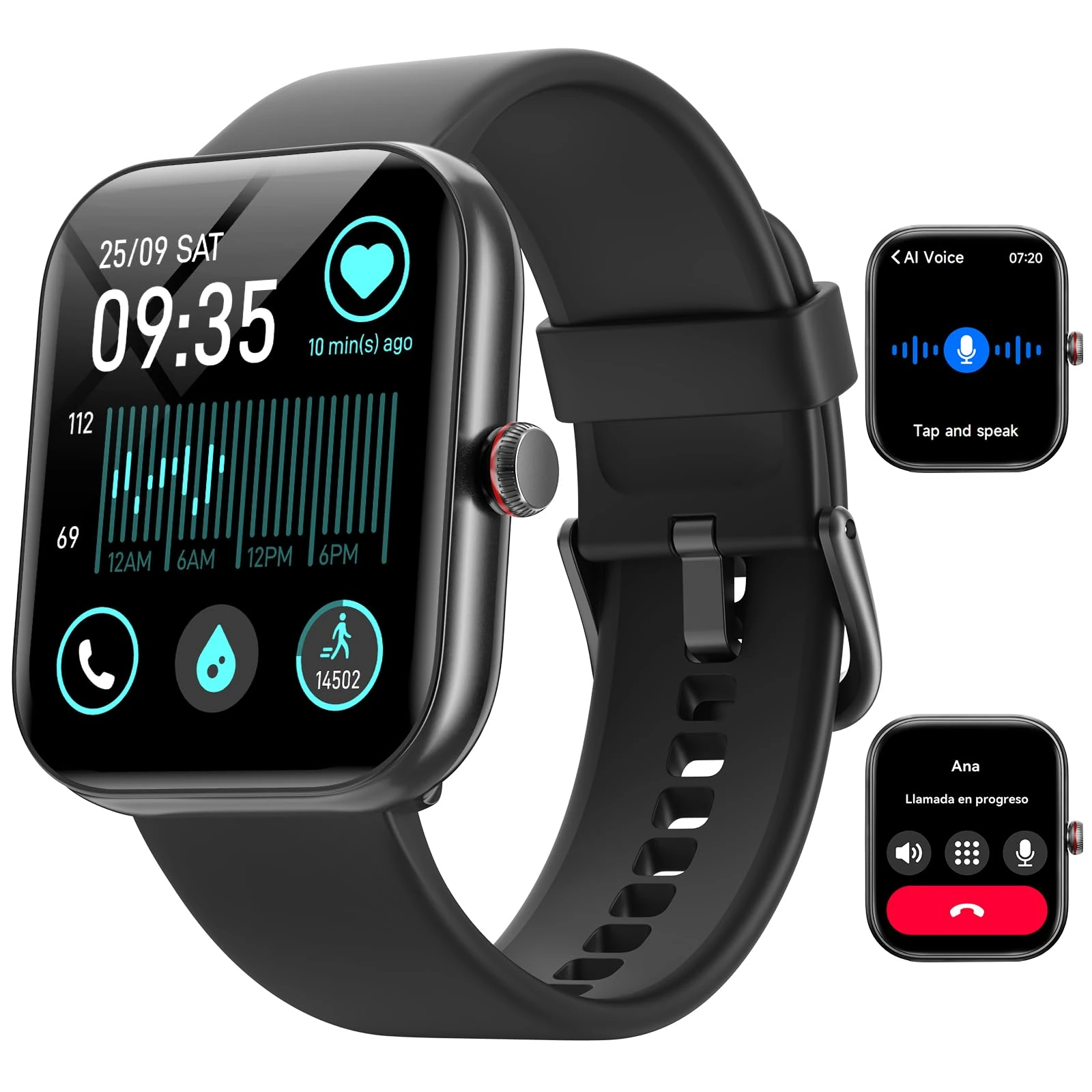 Smart Watch for Men Women, [1.86"HD Screen] Answer/Make Calls, Smart Watch for Men Women iPhone/Samsung/Android,Alexa Built-in, Fitness Watch with Heart Rate Sleep SpO2 Monitor,100+ Sports