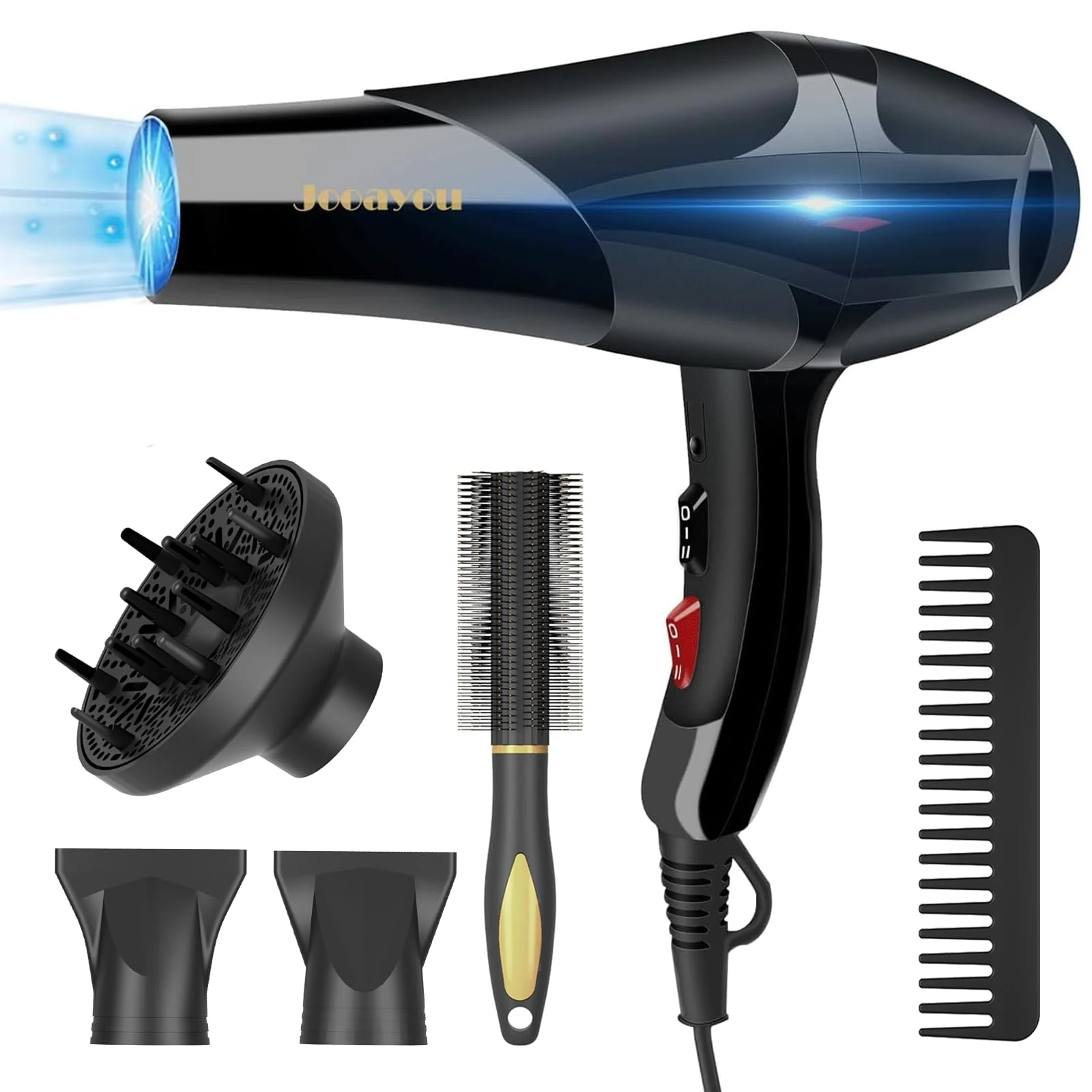 Jooayou Hair Dryer, 3000W Professional Ionic Hairdryer for Women Men, Fast Drying Blow Dryer with Diffuser 2 Speed 3 Heat Setting and Cool Button for Salon Home Travel Hair Styling