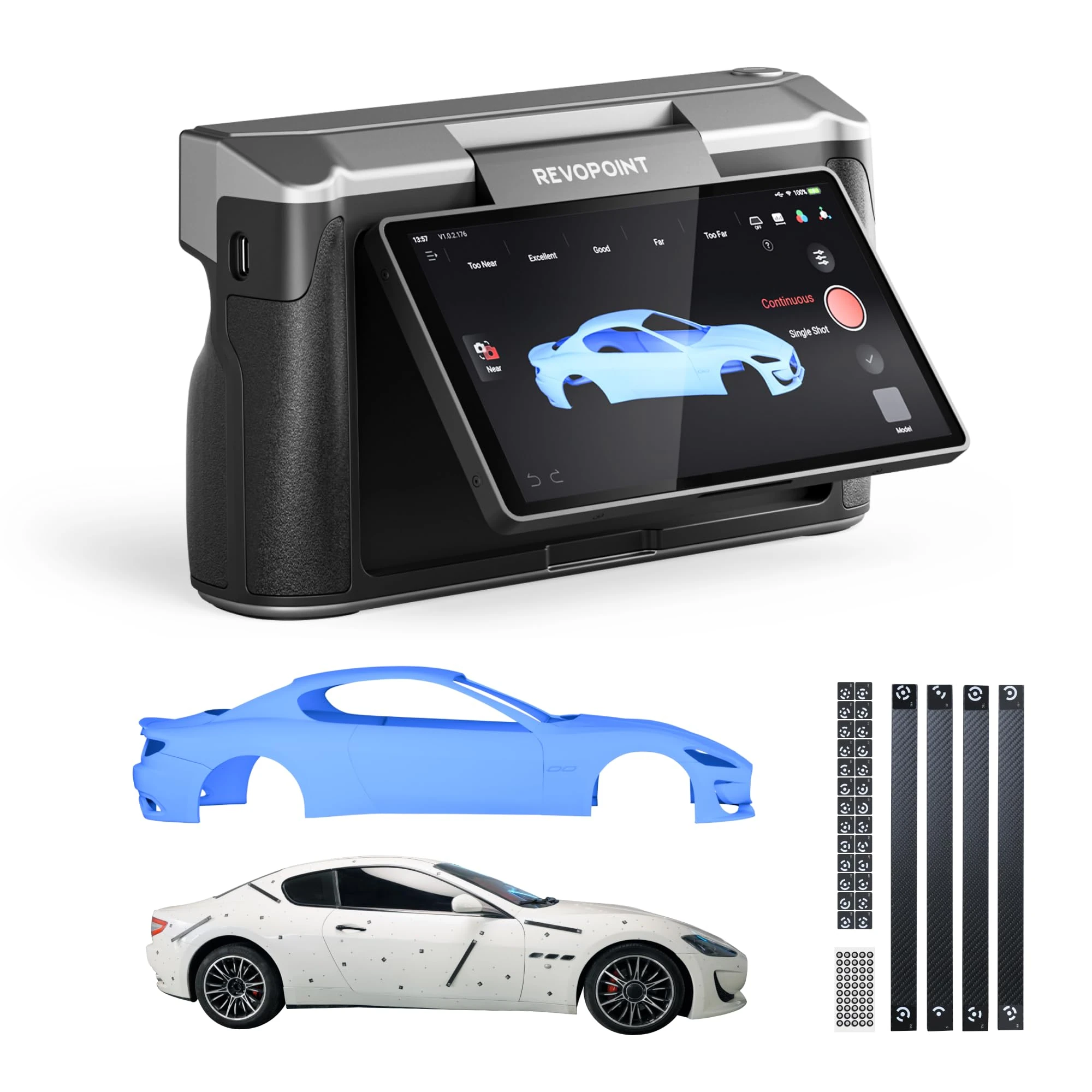 Revopoint MIRACO Plus 3D Scanner for 3D Printing, Standalone Handheld with Photogrammetry, Optical Zoom, Up to 20fps, Up to 0.02mm Precision, Full-Color RGB Camera for Small to Large Objects