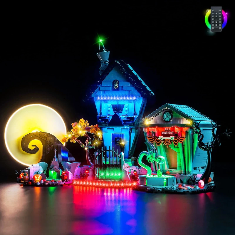 LocoLee Led Light Set Compatible with Lego Disney Tim Burton's The Nightmare Before Christmas Upgraded RC Version Led Decoration Lighting Kit 21351 Building Blocks Model