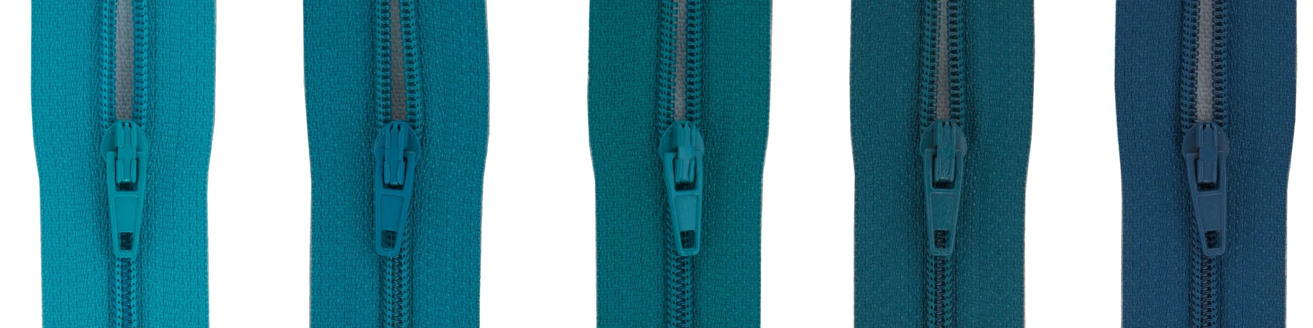 Closed end Zip Fastener, Pack of 5, (Teal-G210, 14 inch)