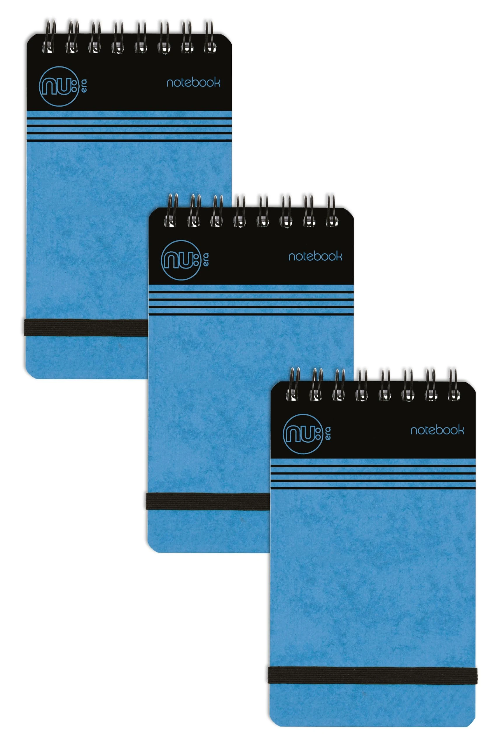 nu: Notebooks - Craze Cloud Range - A7 Blue Notebook - Wirebound Notebook - Stationery Notebooks - Ruled Notepad - 110 Pages - Multipack of 3