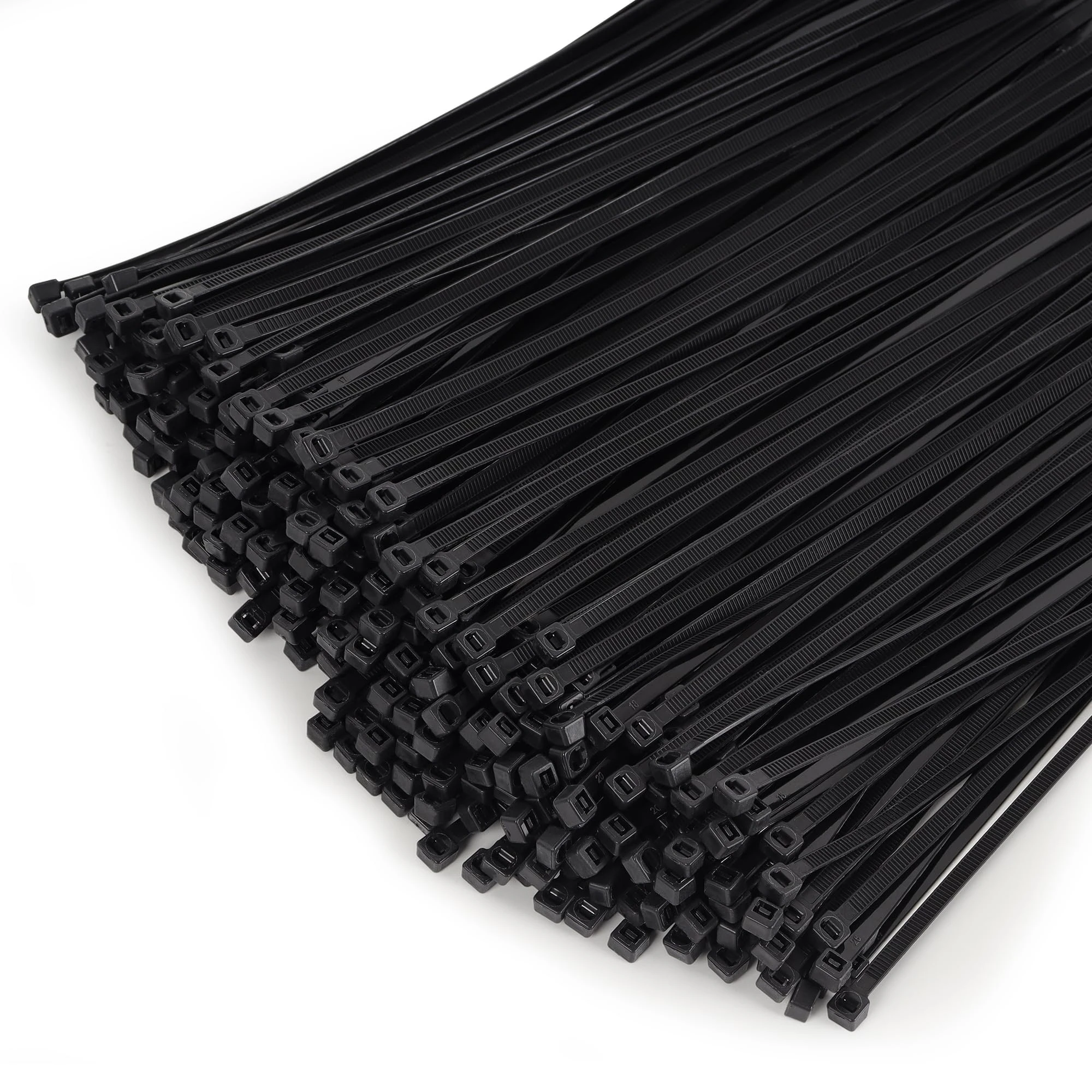 DUNSOO 500 Pack Black Cable Ties, 150mm x 4.8mm Premium Nylon Zip Ties, Heavy Duty Tie Wraps for Wire Management, Home, Garden, Office and DIY