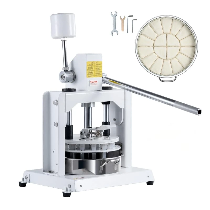 VEVOR Dough Divider Rounder, 18PCS Manual Dough Equal Divider Machine, 2.11oz - 9.88oz Hand Press Dough Cutter with 304 Stainless Steel Tray and Blade, Bread Maker for Bakery, Restaurant, Commercial