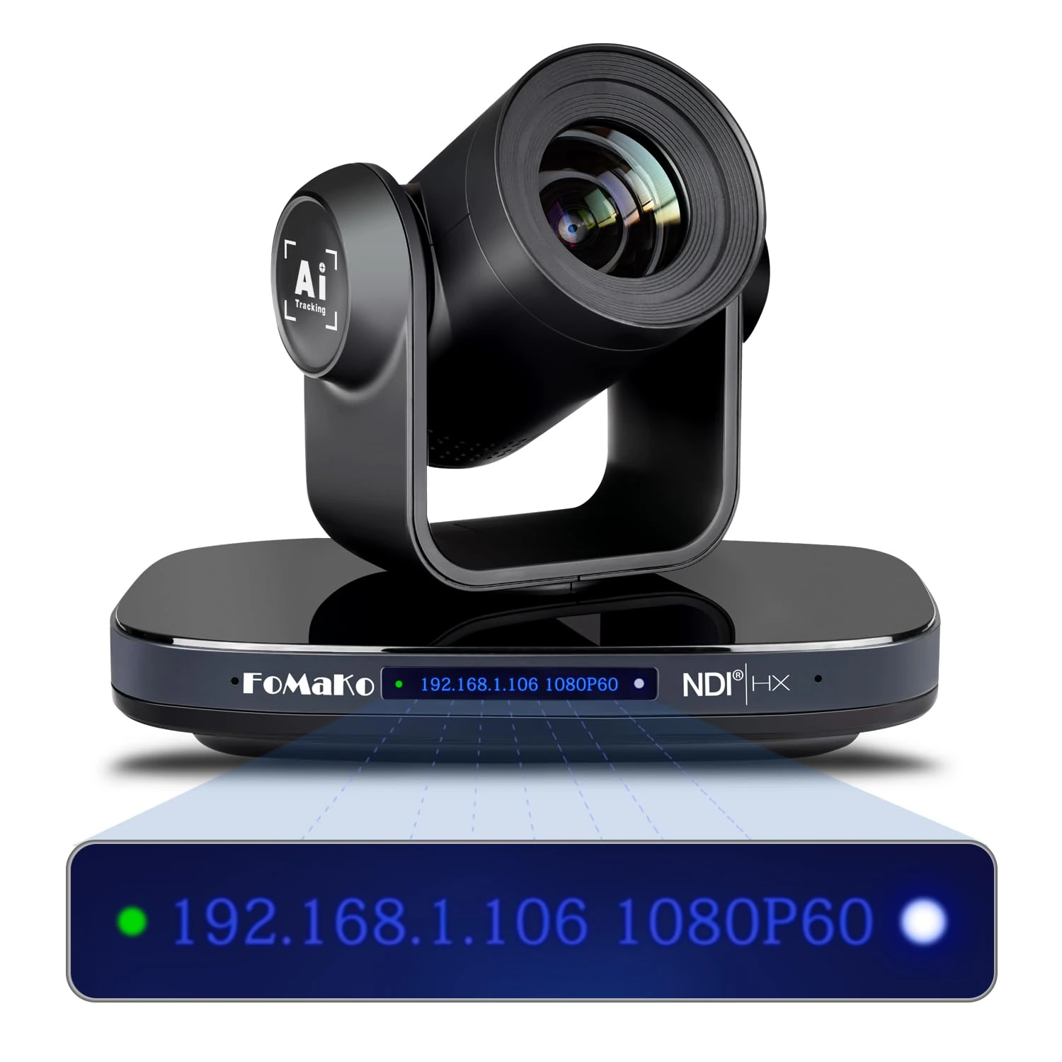 FoMaKo NDI PTZ Camera HDMI 1080P60 AI Auto-Tracking 30X Optical Zoom, USB3.0 Type-C 3G-SDI HDMI PTZ Camera for Church Worship Education Conference Events, KN30 NDI HX3